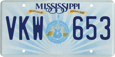 MS license plate VKW653