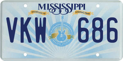 MS license plate VKW686