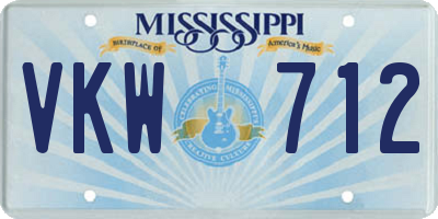 MS license plate VKW712