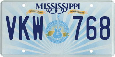 MS license plate VKW768