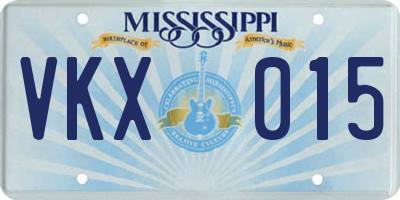 MS license plate VKX015