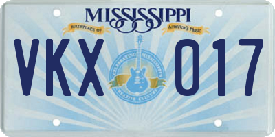 MS license plate VKX017