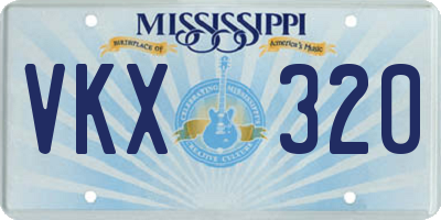 MS license plate VKX320