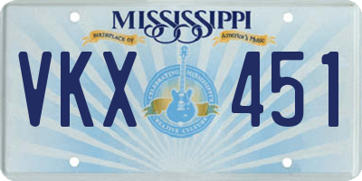 MS license plate VKX451