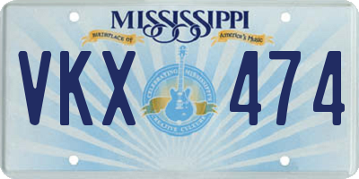 MS license plate VKX474