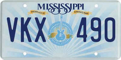 MS license plate VKX490