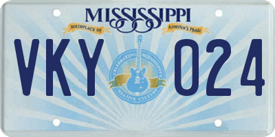 MS license plate VKY024