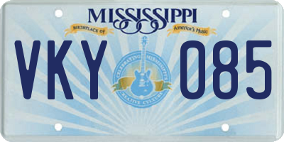 MS license plate VKY085