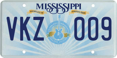 MS license plate VKZ009