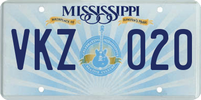 MS license plate VKZ020