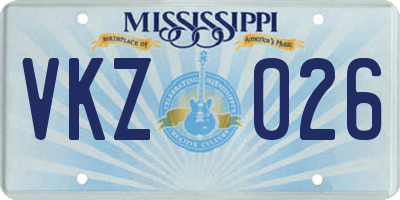 MS license plate VKZ026