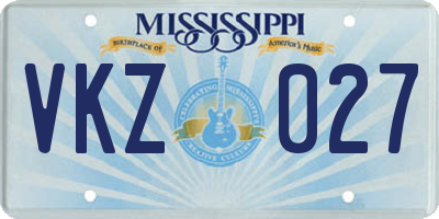 MS license plate VKZ027