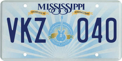 MS license plate VKZ040