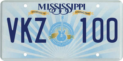 MS license plate VKZ100