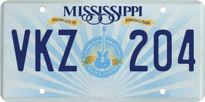 MS license plate VKZ204