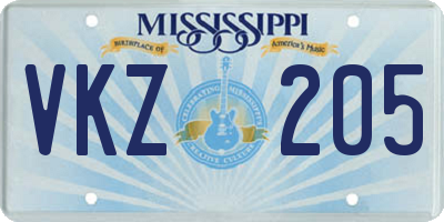 MS license plate VKZ205