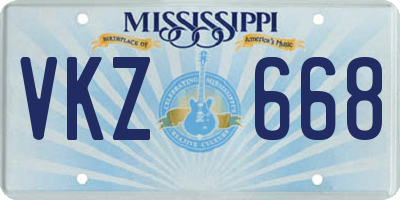 MS license plate VKZ668