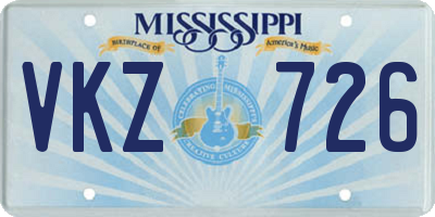 MS license plate VKZ726