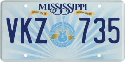 MS license plate VKZ735