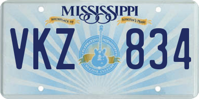 MS license plate VKZ834