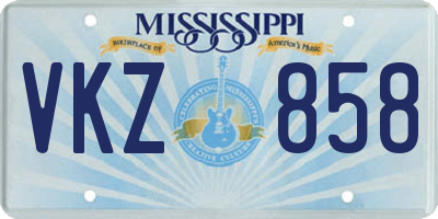 MS license plate VKZ858