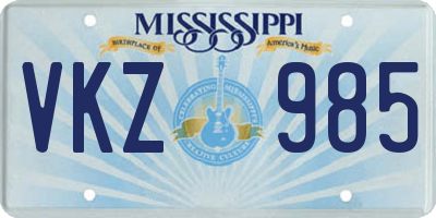 MS license plate VKZ985