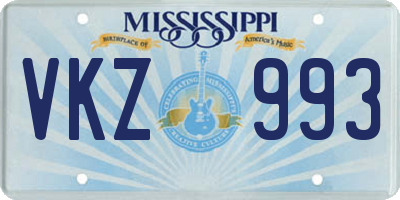 MS license plate VKZ993