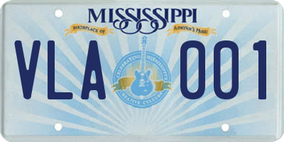 MS license plate VLA001