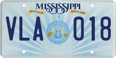 MS license plate VLA018