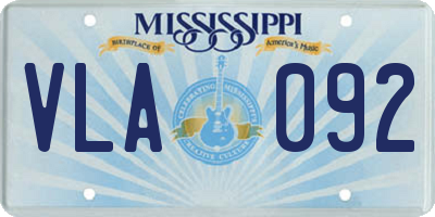 MS license plate VLA092