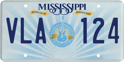 MS license plate VLA124