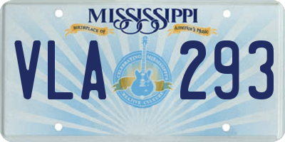 MS license plate VLA293