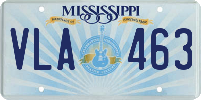 MS license plate VLA463