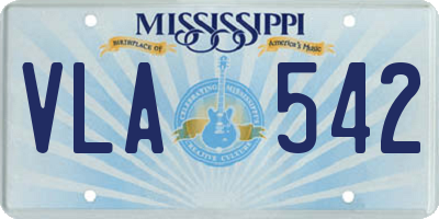 MS license plate VLA542