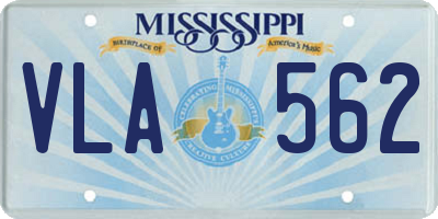 MS license plate VLA562