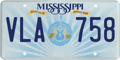 MS license plate VLA758