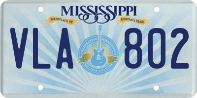 MS license plate VLA802
