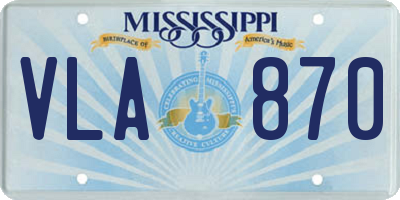 MS license plate VLA870