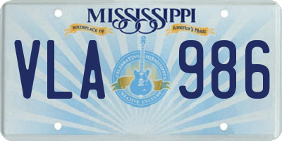 MS license plate VLA986