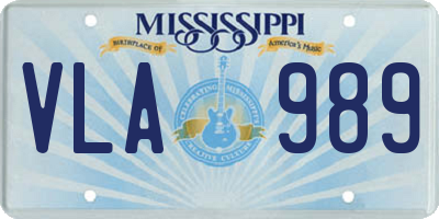 MS license plate VLA989