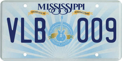 MS license plate VLB009