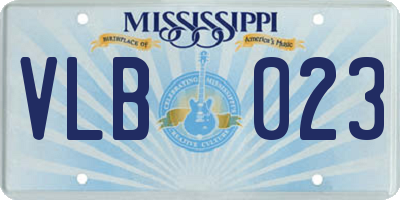 MS license plate VLB023