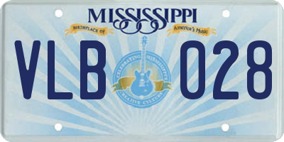 MS license plate VLB028