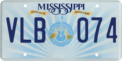 MS license plate VLB074