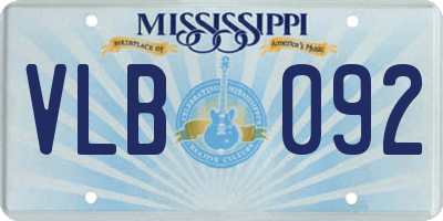 MS license plate VLB092