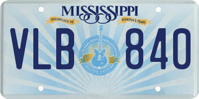 MS license plate VLB840