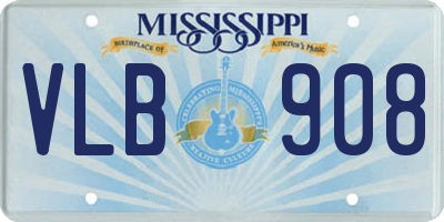 MS license plate VLB908