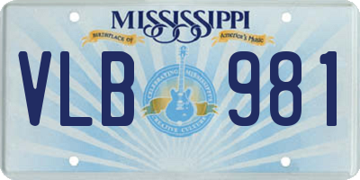 MS license plate VLB981