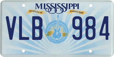 MS license plate VLB984