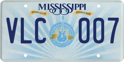 MS license plate VLC007